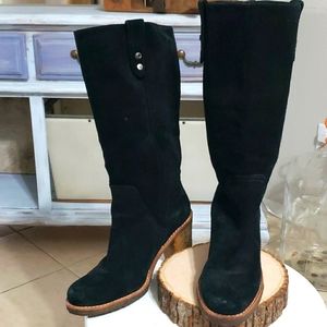 Ugg Black Suede Knee High Boots